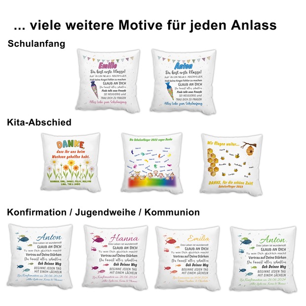 Unikatolo Kissen Motiv Hochzeit 2 mit Namen personalisiert
