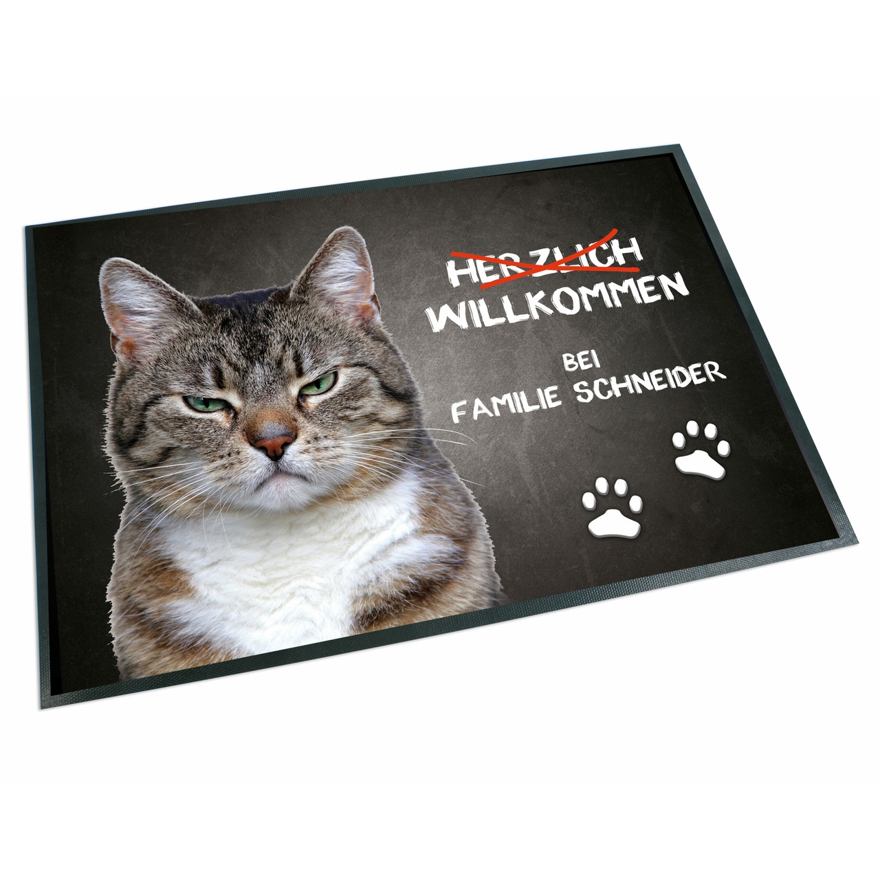 Unikatolo Fußmatte Motiv Miezepeter mit Name personalisiert