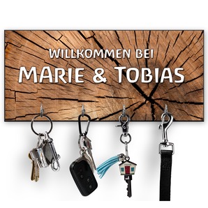 Unikatolo Schlüsselbrett Holz mit Name personalisiert