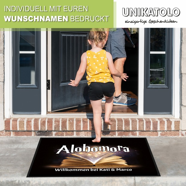 Unikatolo Fußmatte Alohomora mit Name personalisiert