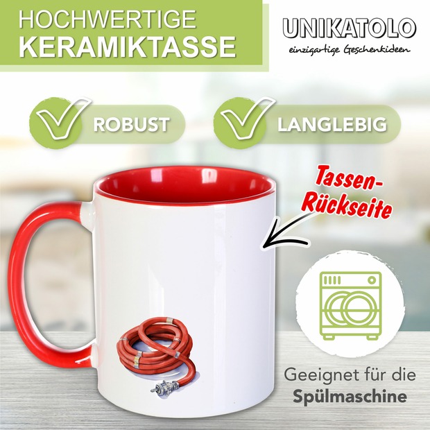 Unikatolo Tasse Schulkind Feuerwehr und Name personalisiert