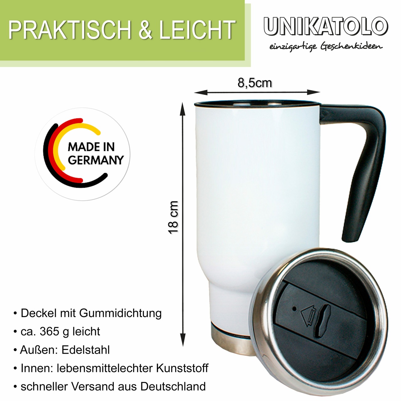 Unikatolo Thermobecher mit Name personalisiert | Hirsch