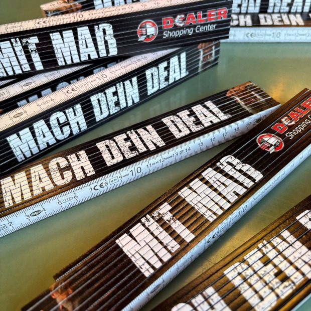 Unikatolo Zollstock / Meterstab mit Logo oder Foto personalisiert bedruckt