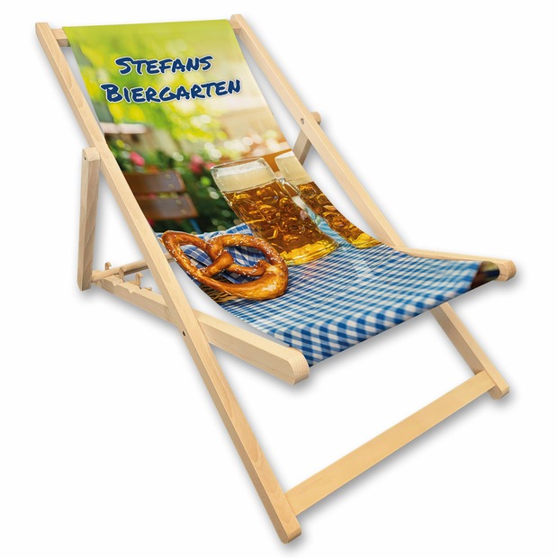 Unikatolo Liegestuhl Biergarten mit Name personalisiert