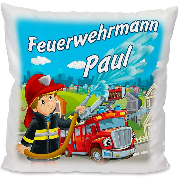 Unikatolo Feuerwehr-Kissen mit Name personalisiert