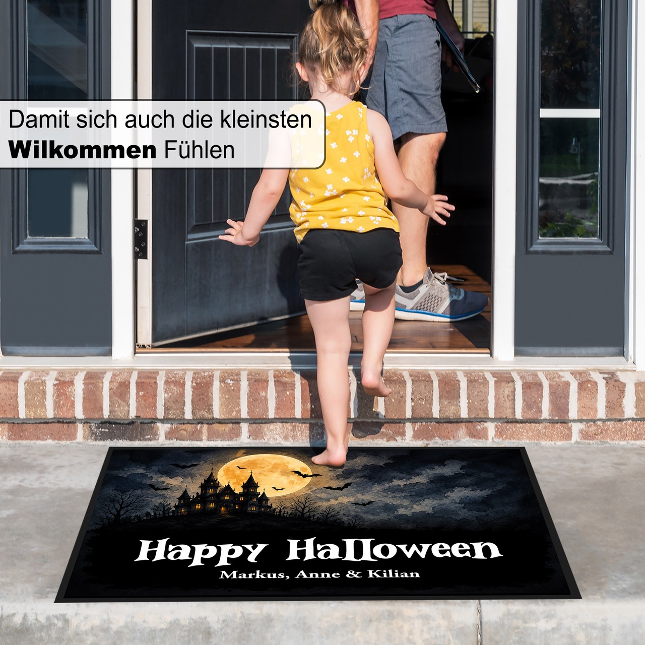 Unikatolo Fußmatte Motiv Halloween 2 mit Name personalisiert