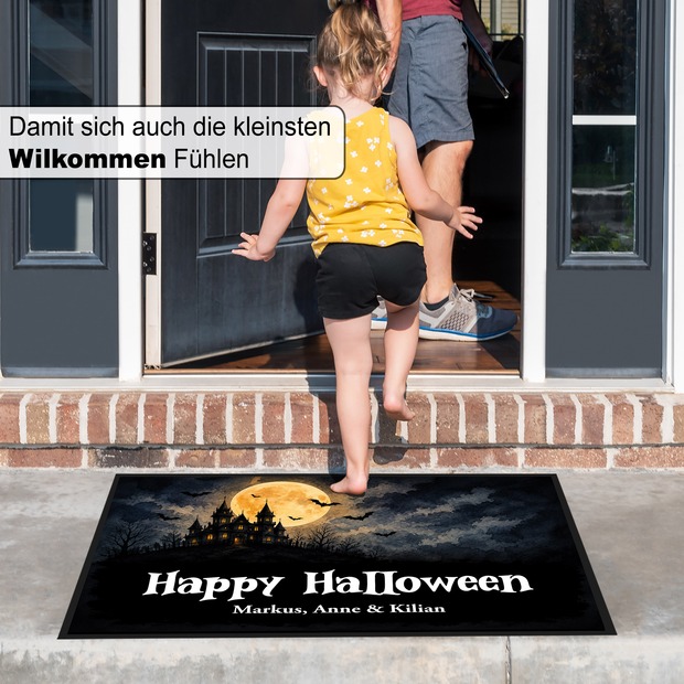 Unikatolo Fußmatte Motiv Halloween 2 mit Name personalisiert