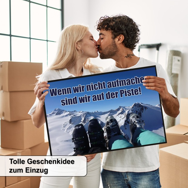 Unikatolo Fußmatte Motiv Skipiste mit Name personalisiert