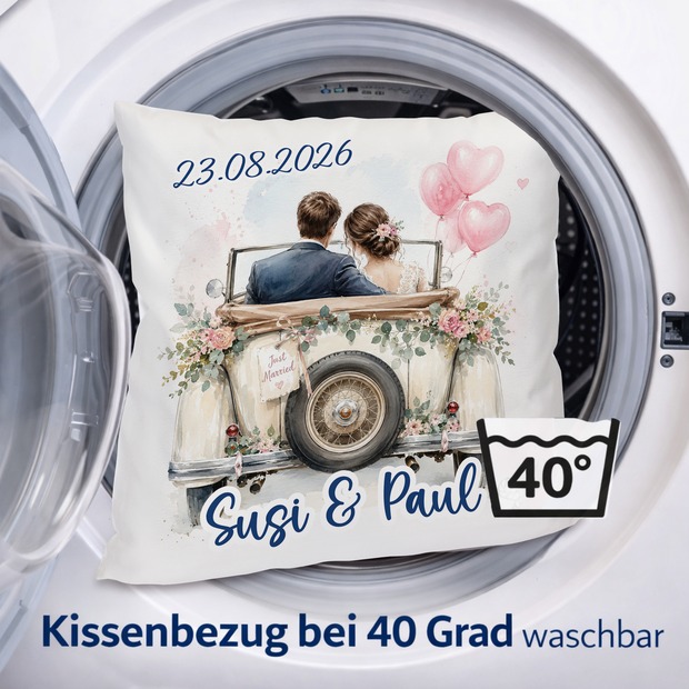 Unikatolo Kissen Motiv Hochzeit 2 mit Namen personalisiert