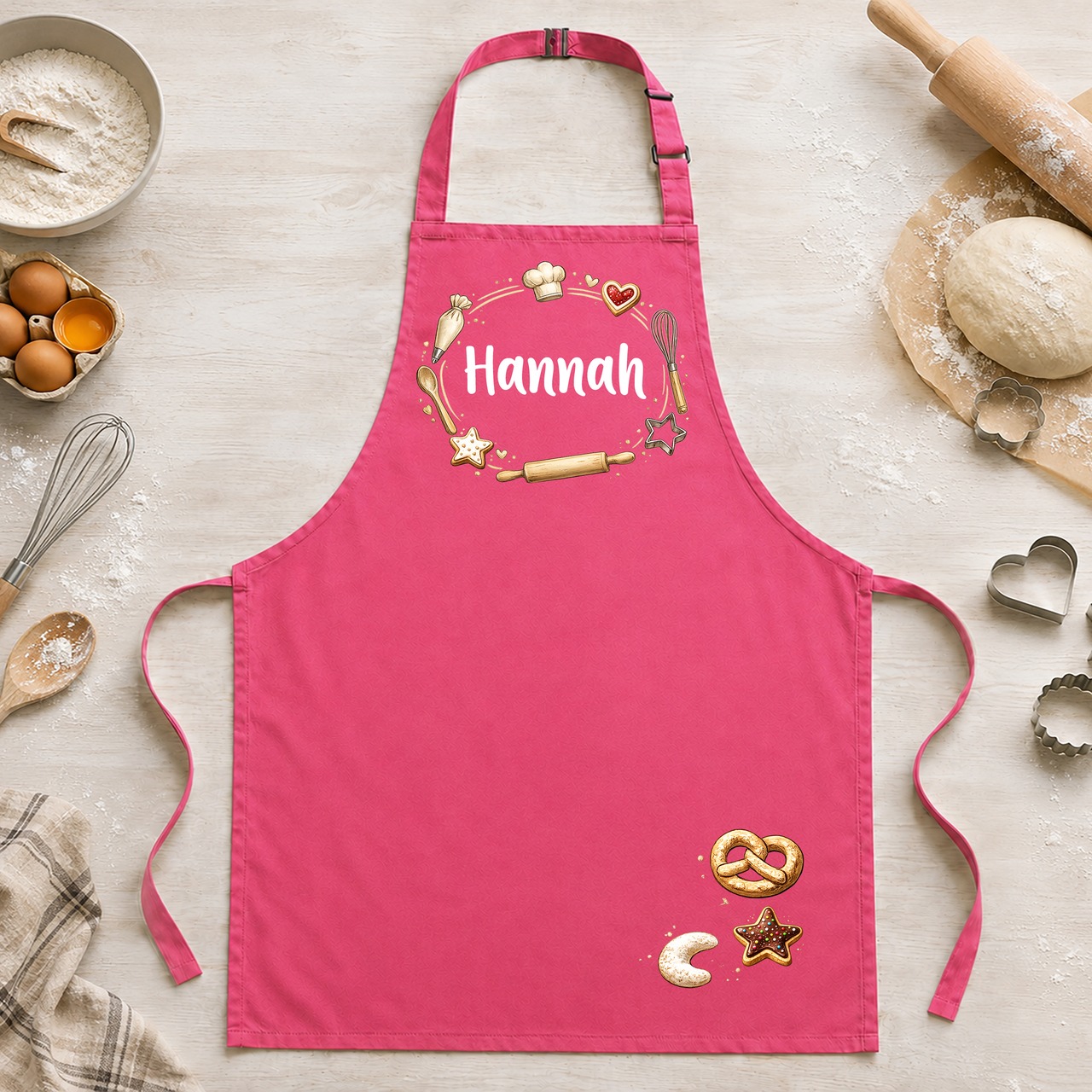 Unikatolo Kinderschürze BACKEN mit Name personalisiert | PINK