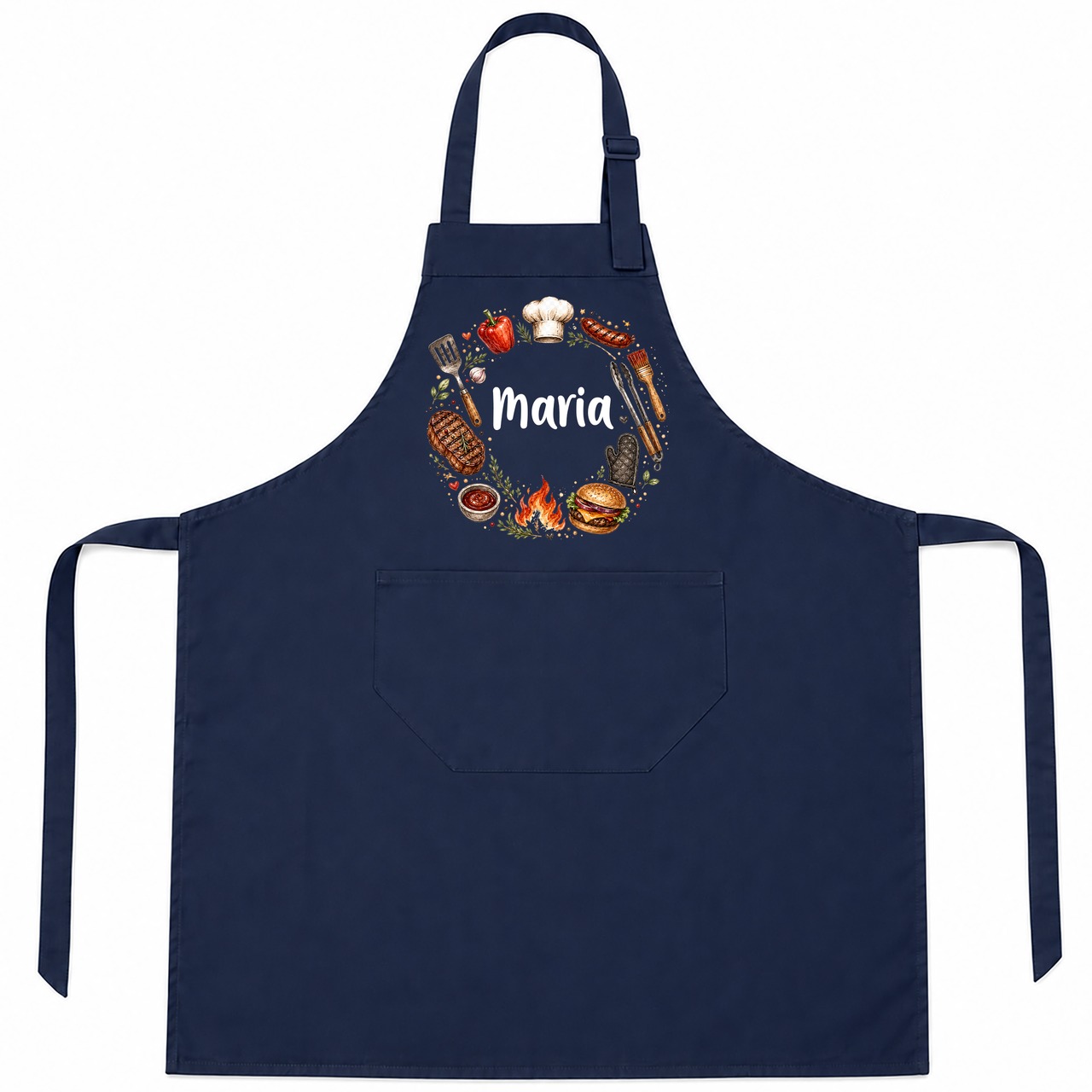 Unikatolo Grillschürze BBQ mit Name personalisiert | NAVY