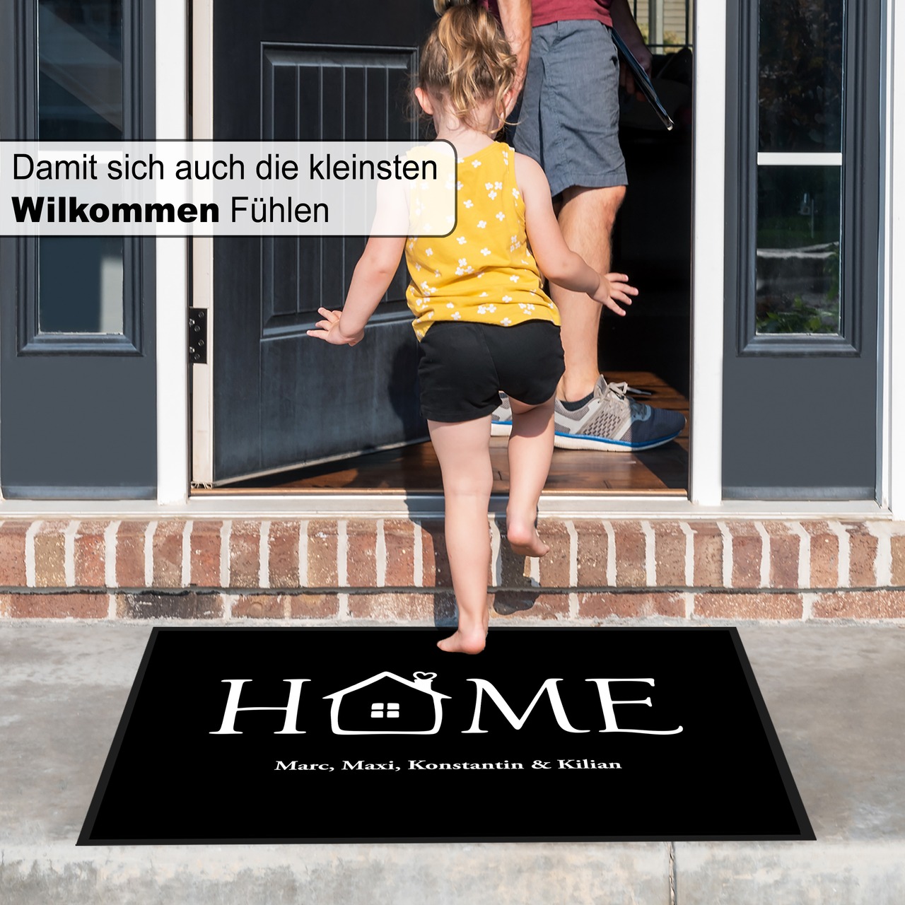 Unikatolo Fußmatte Motiv HOME mit Name personalisiert