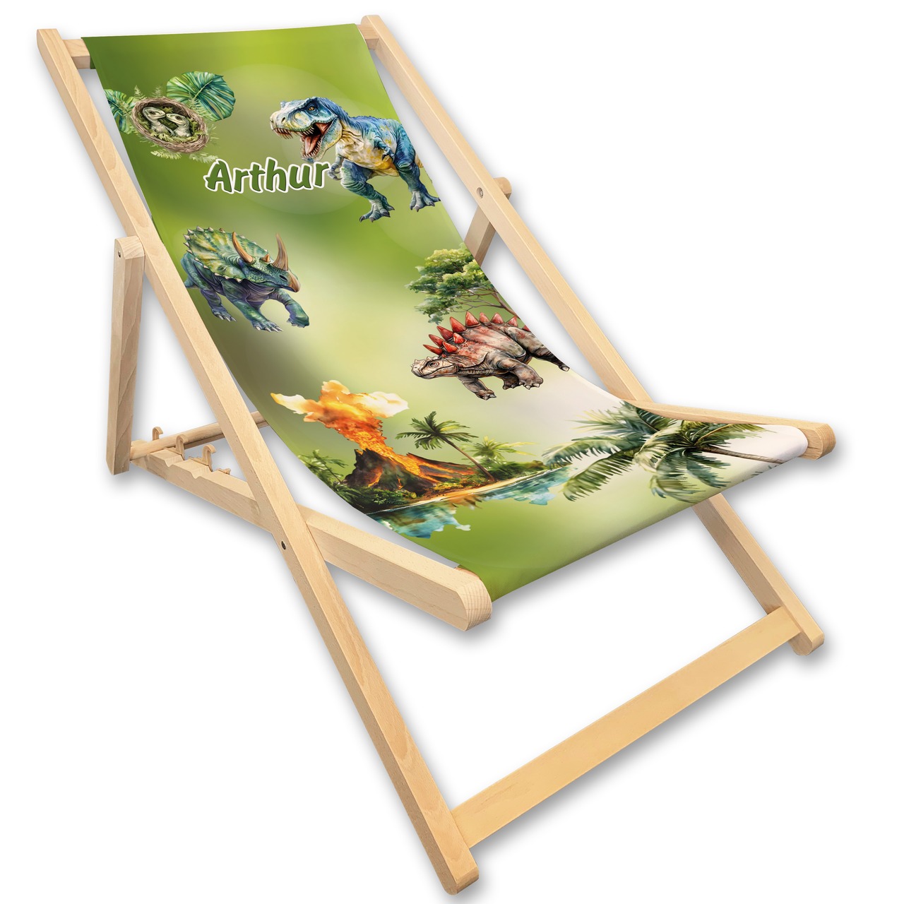Kinderliegestuhl Dino mit Name personalisiert - 2