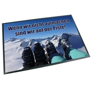 Unikatolo Fußmatte Motiv Skipiste mit Name personalisiert