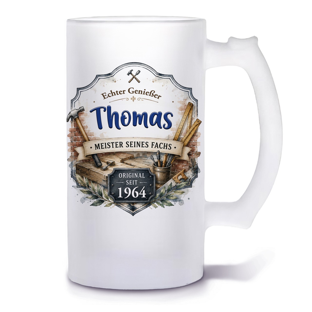 Unikatolo Bierkrug mit Name personalisiert - Handwerker