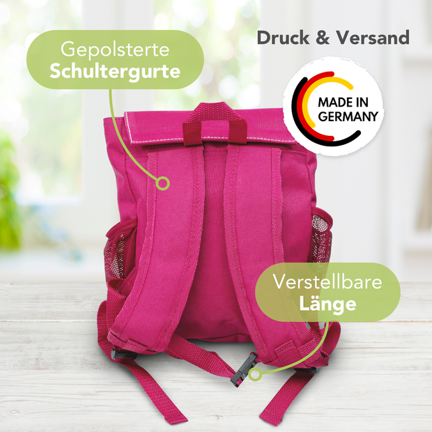 Unikatolo Kindergartenrucksack Einhorn mit Name | pink