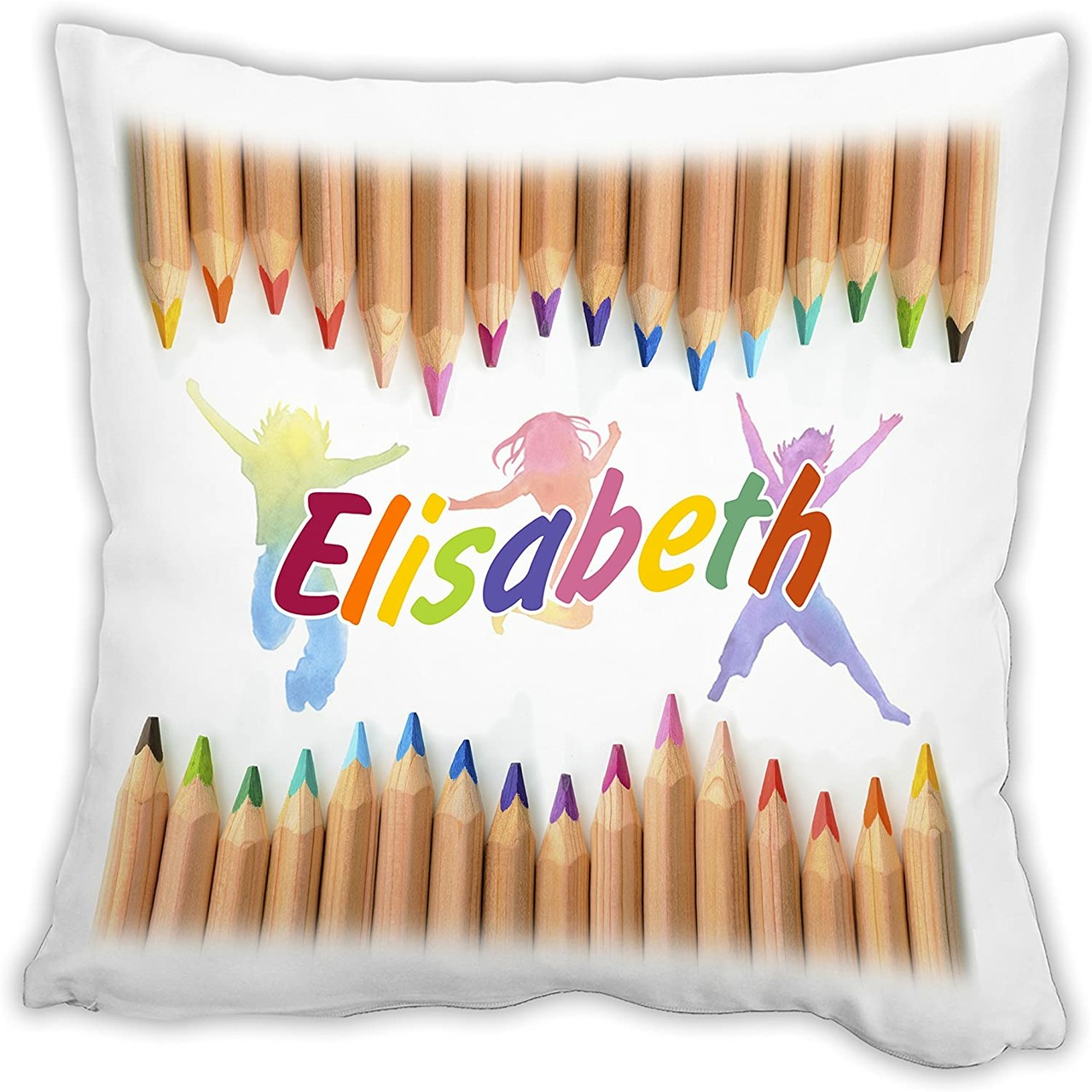 Unikatolo Kissen Motiv Schulanfang Buntstifte personalisiert
