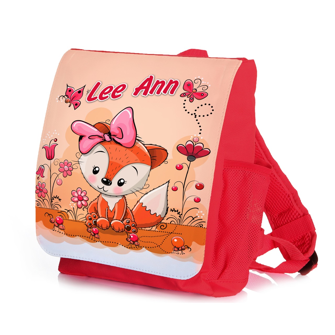 Unikatolo Kindergartenrucksack Fuchs Mädchen mit Name | rot