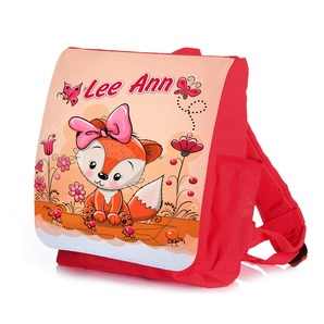 Unikatolo Kindergartenrucksack Fuchs Mädchen mit Name | rot