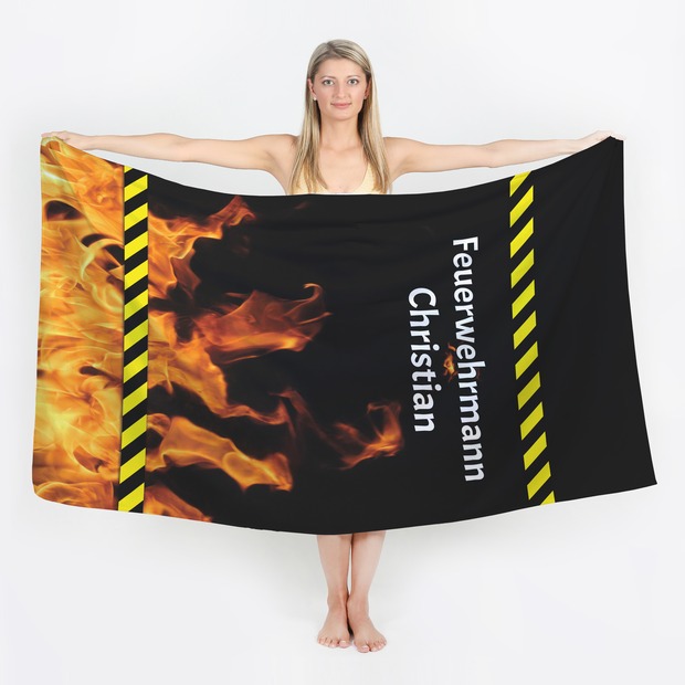 Unikatolo Badetuch Motiv Feuerwehr mit Name