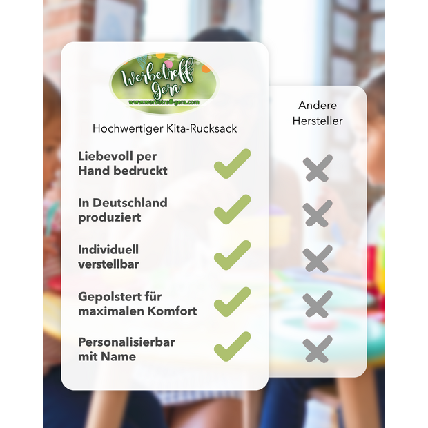 Unikatolo Kindergartenrucksack Traktor mit Name | rot