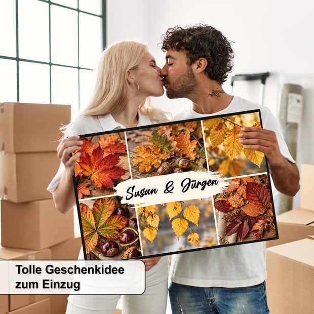Unikatolo Fußmatte Motiv HERBST mit Name personalisiert