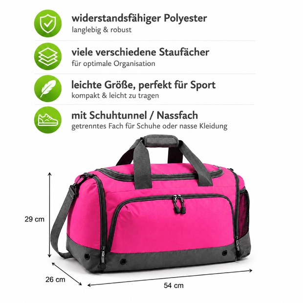 Unikatolo Sporttasche mit Name personalisiert Kinder & Erwachsene | PINK