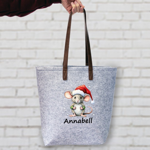 Unikatolo personalisierte Filztasche Maus mit Wunschtext