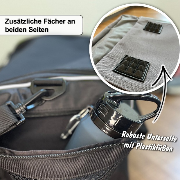 Unikatolo Sporttasche Einhorn mit Name personalisiert | Schwarz