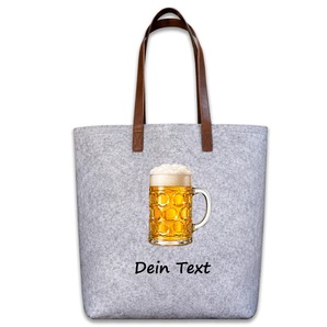 Unikatolo personalisierte Filztasche Bierkrug mit Wunschtext