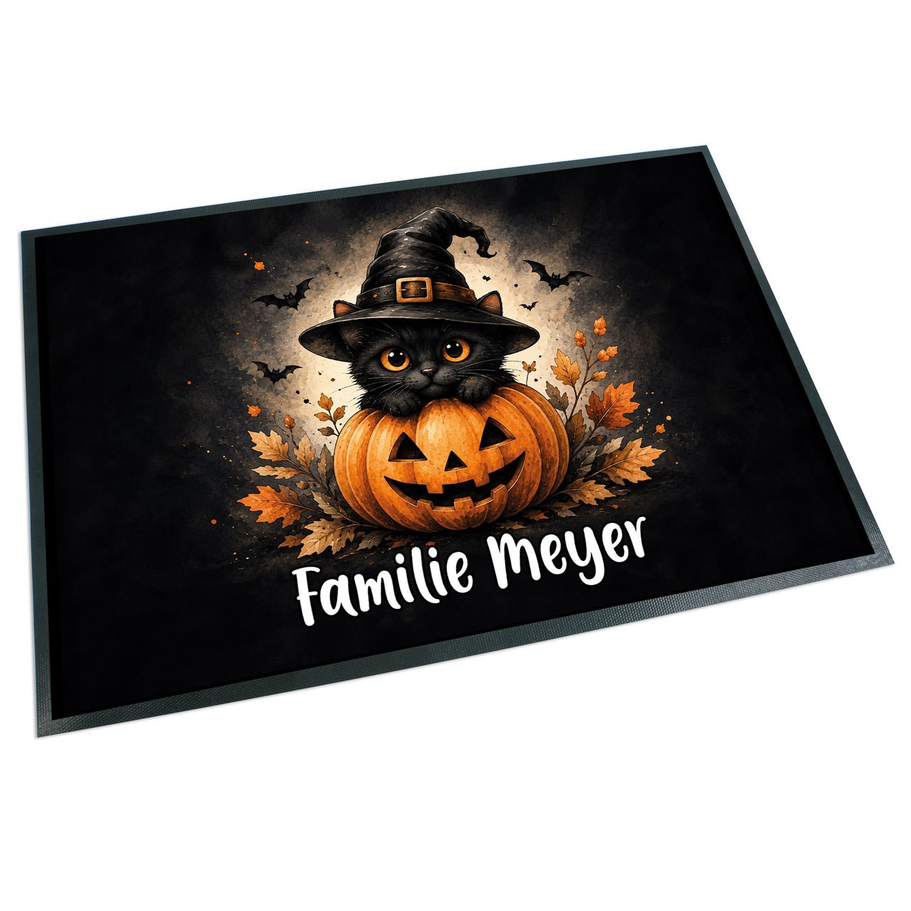 Unikatolo Fußmatte Motiv Halloween 1 mit Name personalisiert
