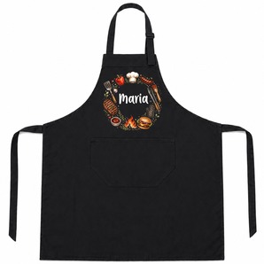 Unikatolo Grillschürze BBQ mit Name personalisiert | SCHWARZ