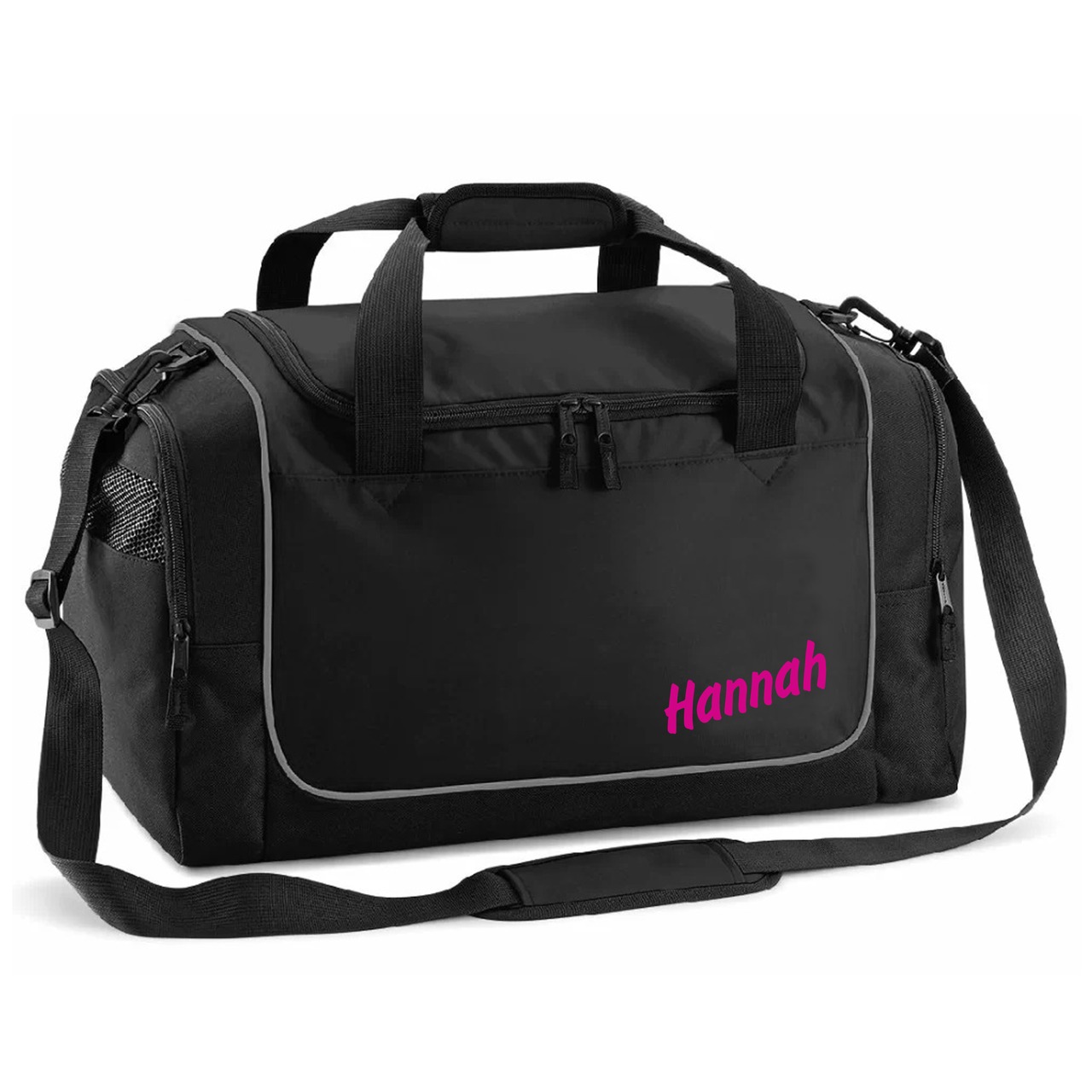 Unikatolo Sporttasche Einhorn mit Name personalisiert | Schwarz