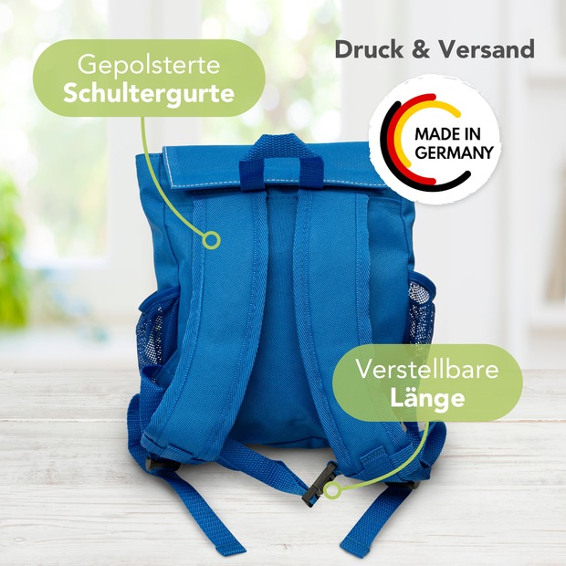 Unikatolo Kindergartenrucksack Rakete mit Name personalisiert