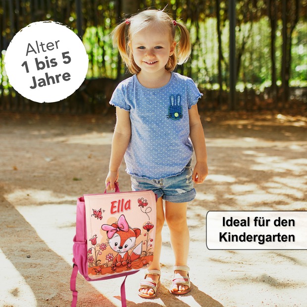 Unikatolo Kindergartenrucksack Traktor mit Name | grün
