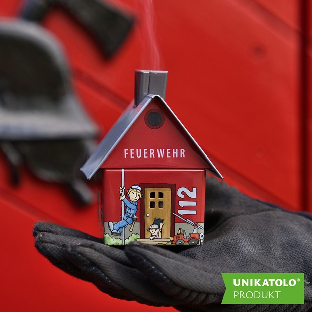 Original Crottendorfer Räucherhäuschen Feuerwehr