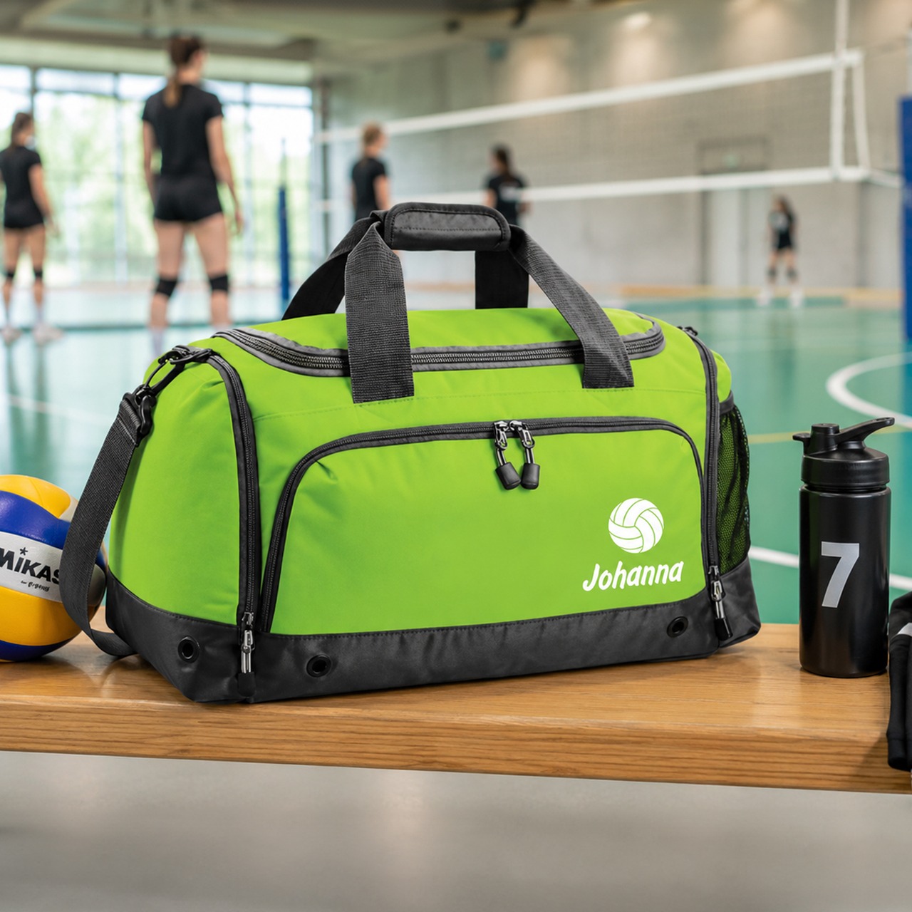 Unikatolo Sporttasche mit Name personalisiert Kinder & Erwachsene | Hellgrün