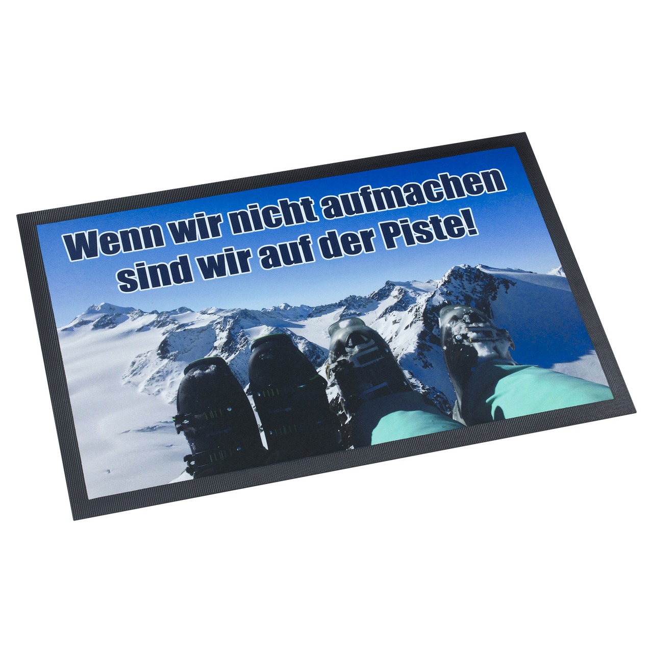 Unikatolo Fußmatte Motiv Skipiste mit Name personalisiert