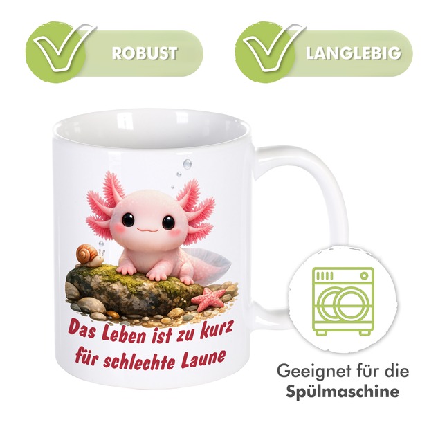 Unikatolo lustige Tasse als Geschenkidee Tiermotiv (Axolotl)
