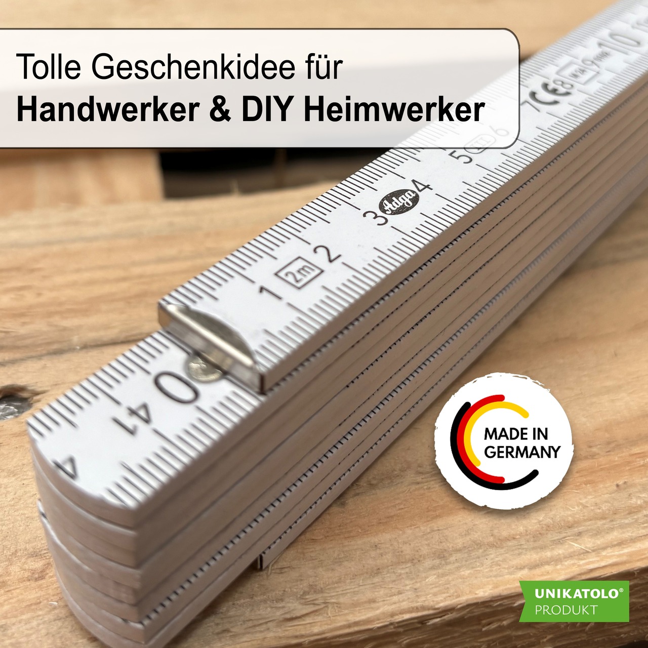 Unikatolo Zollstock Held der Arbeit mit Name personalisiert