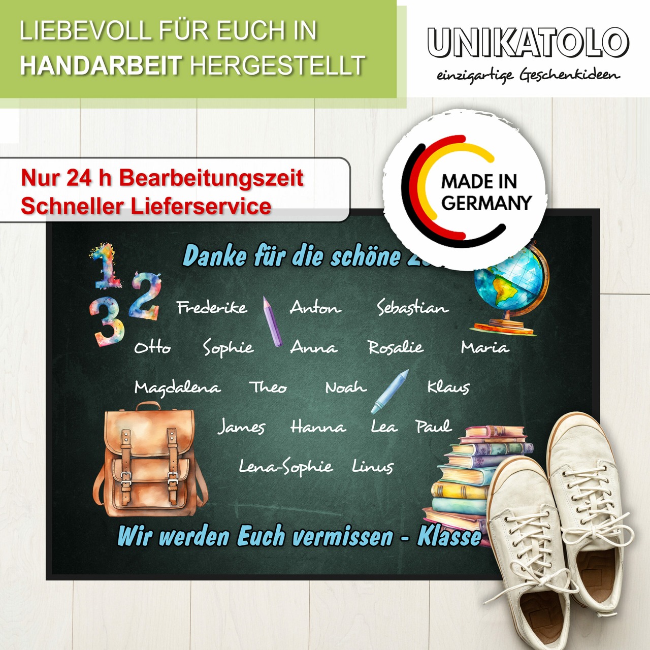 Unikatolo Fußmatte Motiv SCHULE