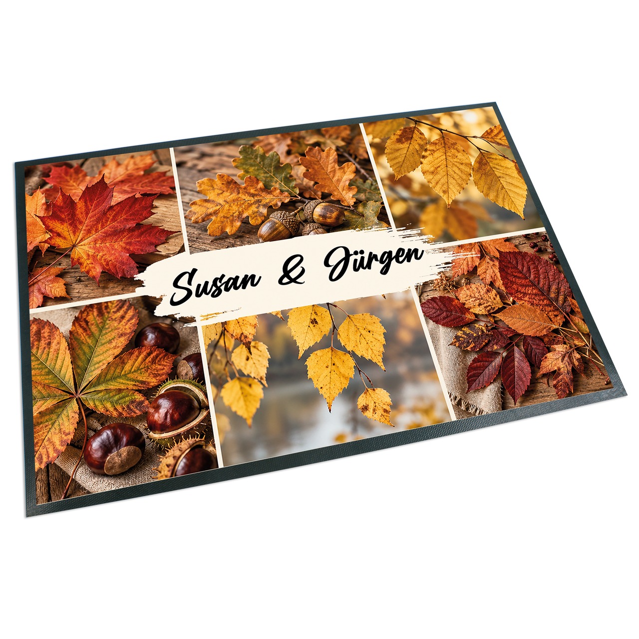 Unikatolo Fußmatte Motiv HERBST mit Name personalisiert