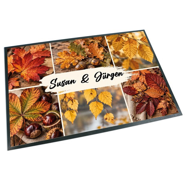 Unikatolo Fußmatte Motiv HERBST mit Name personalisiert