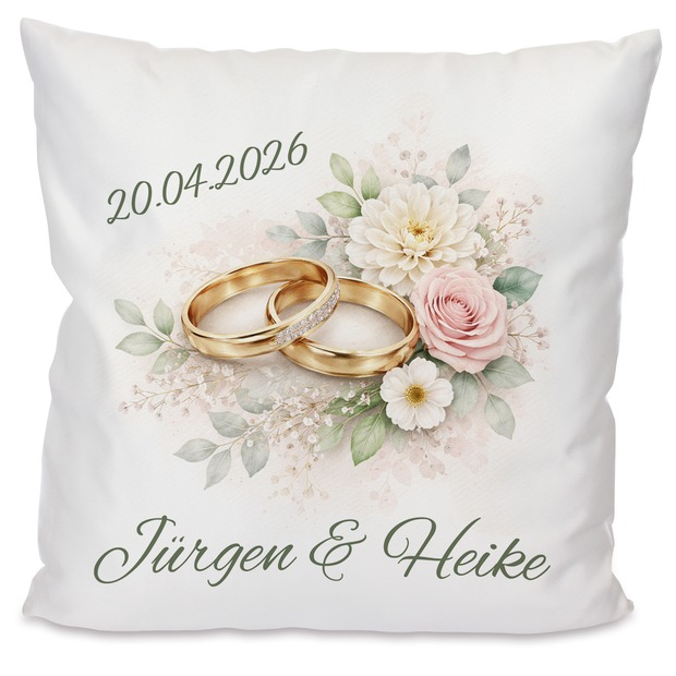 Unikatolo Kissen Motiv Hochzeit 4 mit Namen personalisiert