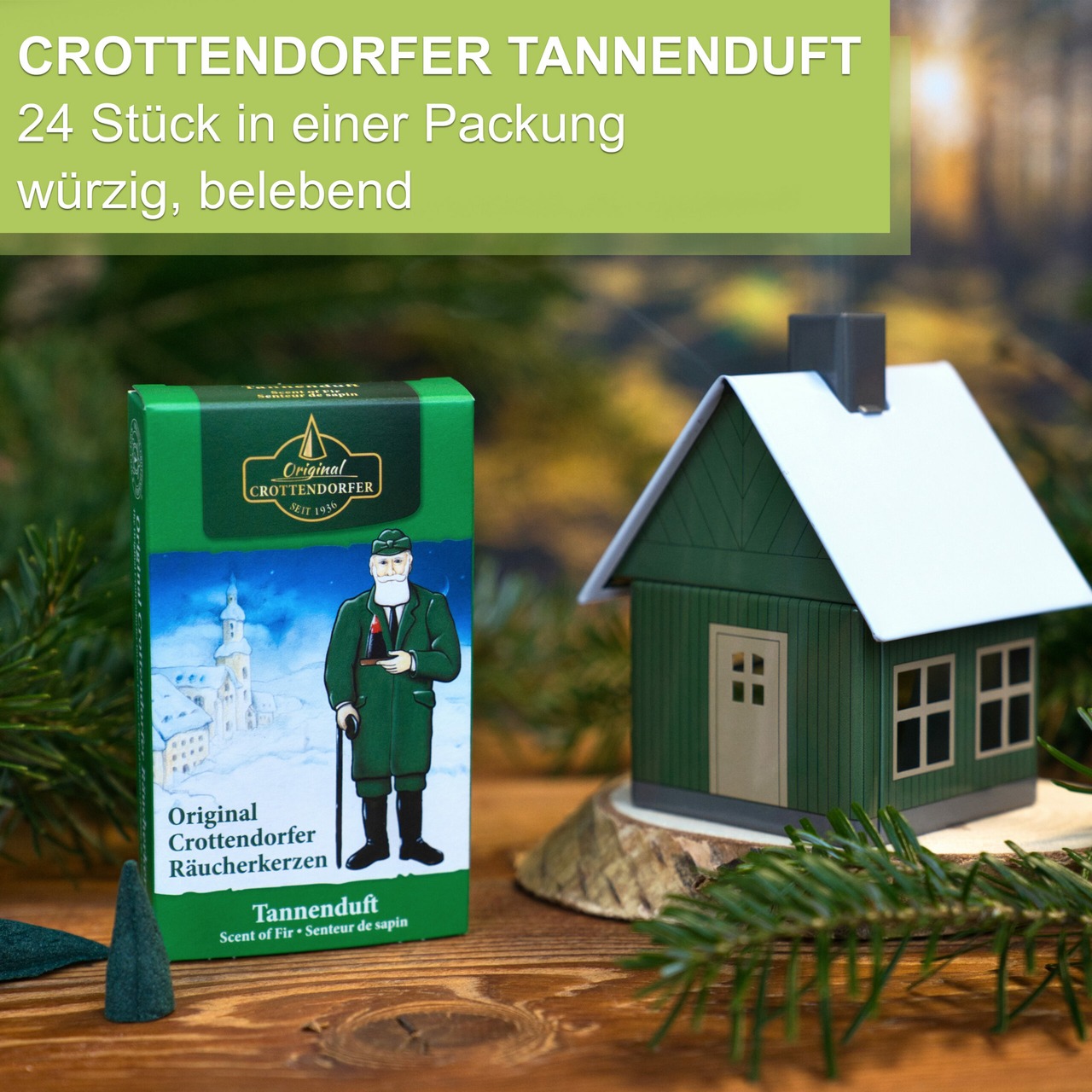 Crottendorfer Räucherkerzen Tannenduft für Räucherhäuschen