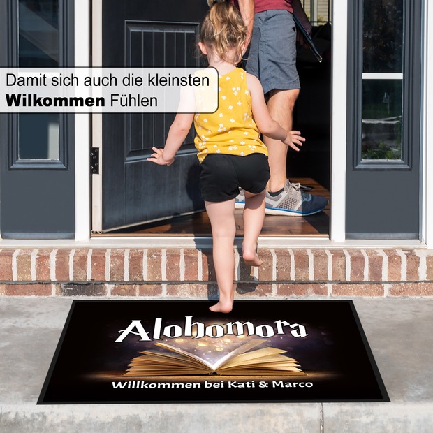 Unikatolo Fußmatte Alohomora mit Name personalisiert