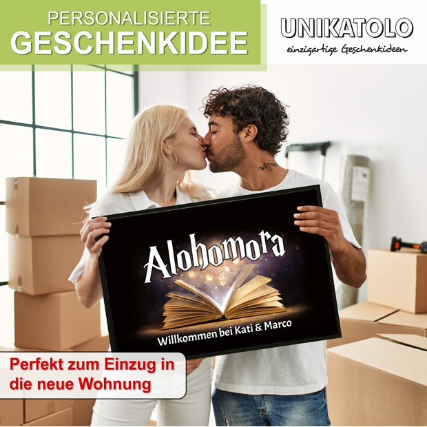Unikatolo Fußmatte Alohomora mit Name personalisiert