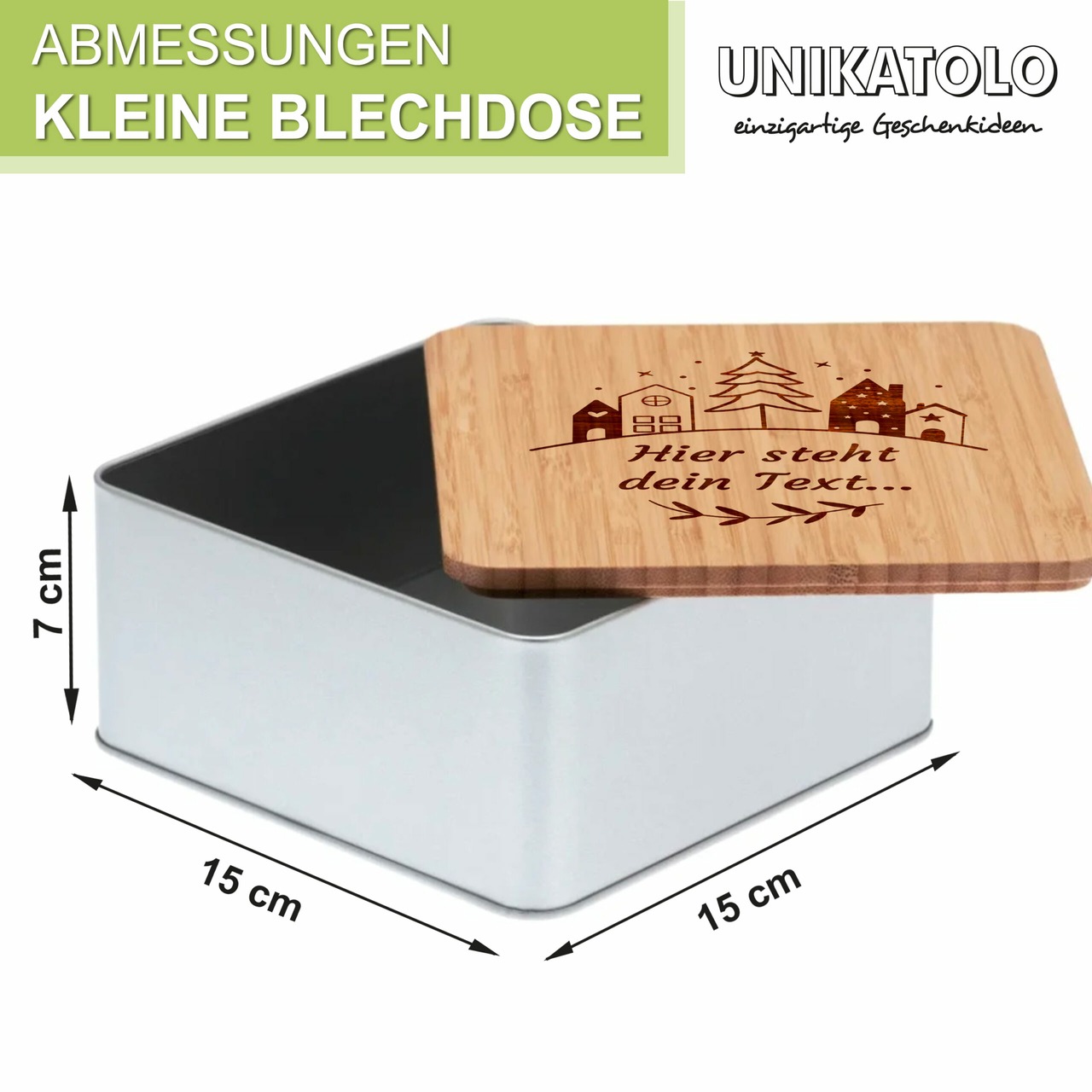 Unikatolo Personalisierte Keksdose mit Gravur (Häuser)