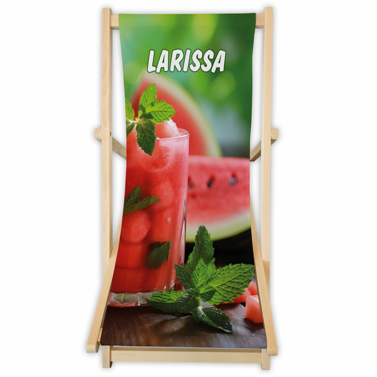 Unikatolo Liegestuhl Melone Cocktail mit Name personalisiert
