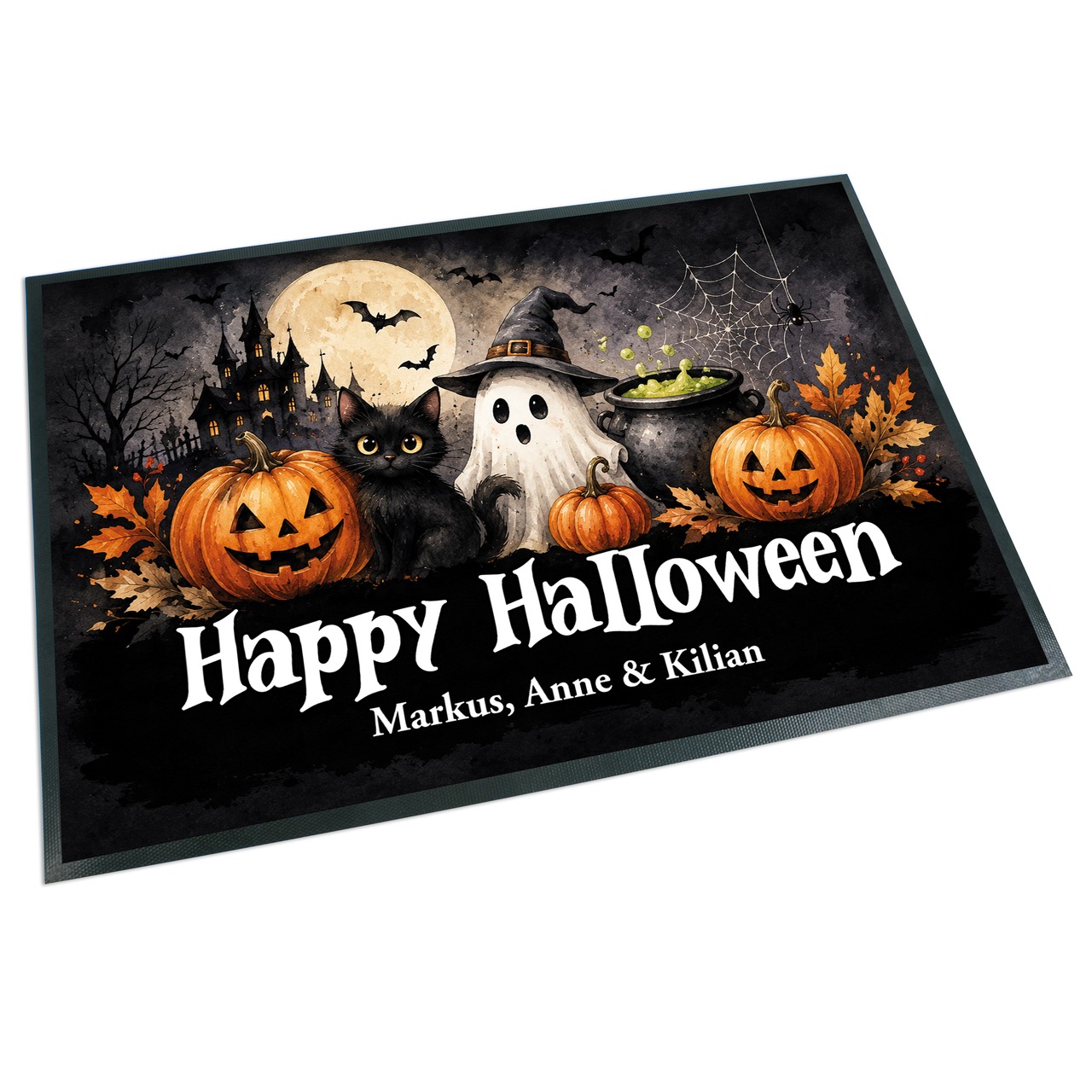 Unikatolo Fußmatte Motiv Halloween 3 mit Name personalisiert